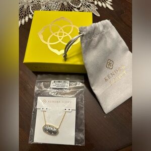 Kendra Scott Dollie Gold and Silver Filigree Pendant Necklace NWT